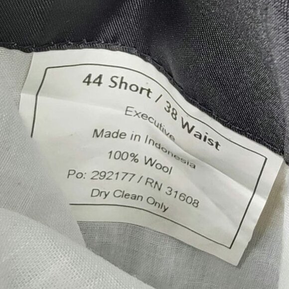 Jos. A. Bank 100% Wool 2 Button Jacket 44 Short 38 Waist Black - Picture 5 of 8